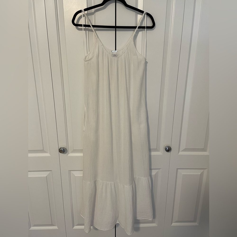 Magaschoni  100% Organic Cotton Guaze Maxi Tiered Dress Size Small